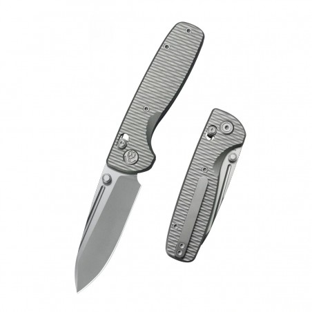 Nóż składany Kubey KB Knives Bluff Grey Ripple Titanium, Beadblasted M390 by Garet Caronna (KB383F)