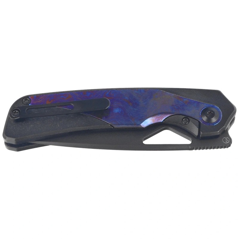 Nóż składany Kizer Topsail Black Titanium / Purple Timascus, Matte DLC Ultra S45VN by Jonathan Styles (Ki3735A2)