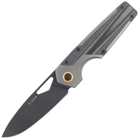 Nóż składany Kizer Serpentine Gray Titanium / Black Micarta, Matte Ultra DLC Elmax by Jonathan Styles (Ki3759FDA2)