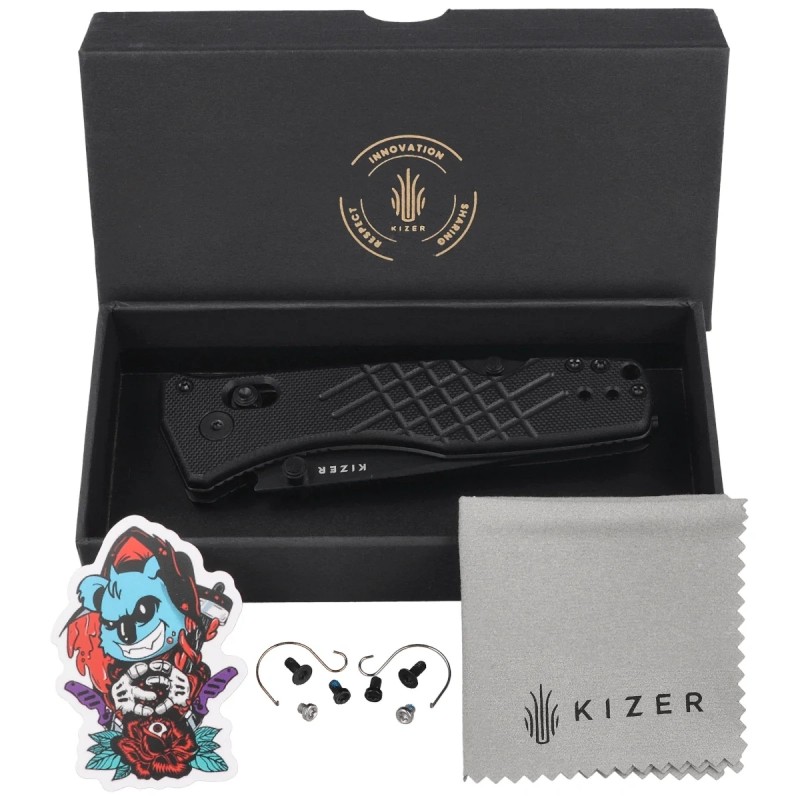 Nóż składany Kizer Aegis T Black G10, Black PVD AEB-L by Azo (V3774CTA1)