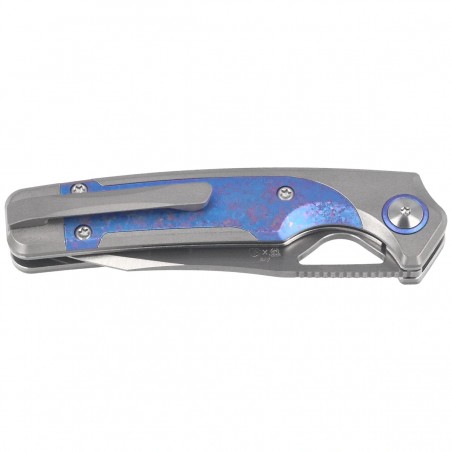 Nóż składany Kizer Ara Silver / Purple Snowflake Titanium, Hand Brushed S45VN Jonathan Styles & Paul Munko (Ki3729A3)