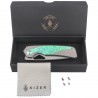 Nóż składany Kizer Topsail Silver-Green Crystallized Titanium, Blast M390 by Jonathan Styles (Ki3735A4)