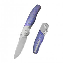 Nóż składany KB Kubey Velvet Snake Black DLC Titanium / Damtanium Camo Carbon, Black DLC M390 by Bastard Knives (KB266D)