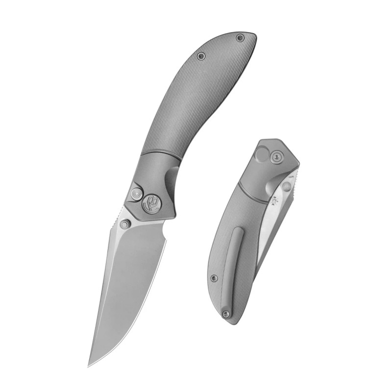 Nóż składany KB Kubey Stingray Gray Titanium, Bead Blasted M390 by Bastards Knives (KB264A)