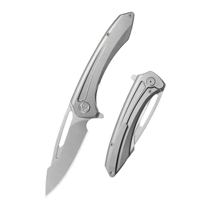 Nóż składany Kubey KB Merced Gray Titanium, Beadblasted M390 by Sherif Manganas (KB352A)