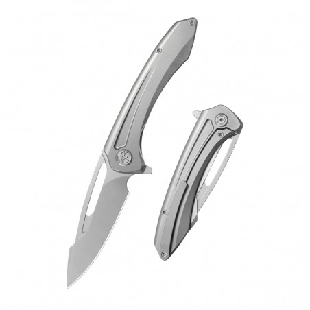 Nóż składany Kubey KB Merced Gray Titanium, Beadblasted M390 by Sherif Manganas (KB352A)