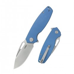 Nóż składany Kubey Tityus Blue Canvas Micarta, Beadblasted 14C28N (KU322-1A)