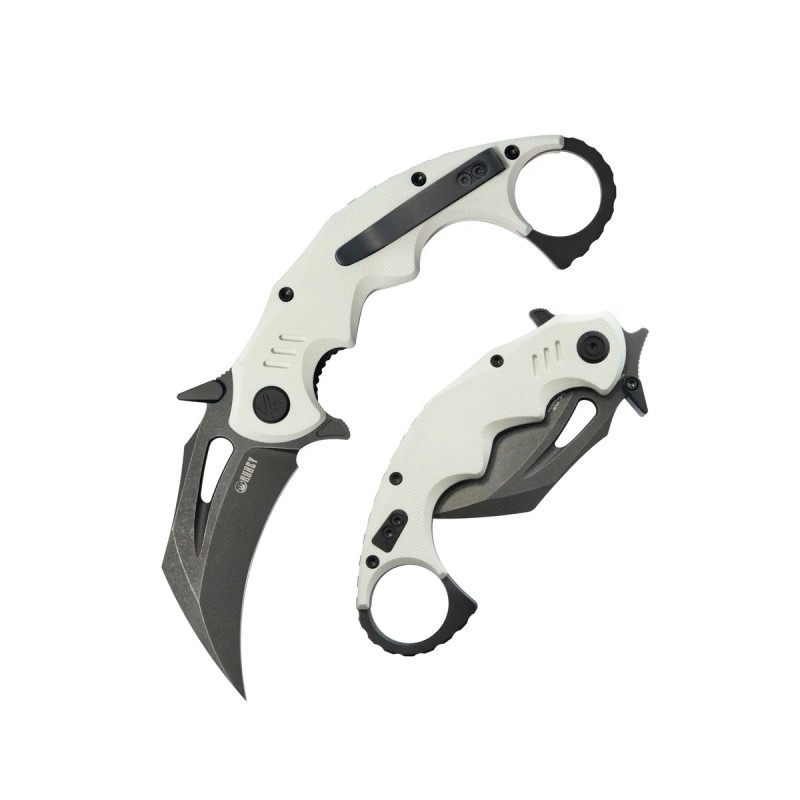 Nóż składany Kubey Mini Wrath White G10, Black Stonewashed 14C28N (KU262I)