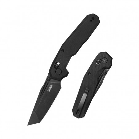 Nóż składany Kubey Carve Black G10, Black Stonewashed 14C28N (KU237E)