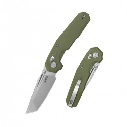 Nóż składany Kubey Carve Green G10, Beadblasted 14C28N (KU237B)