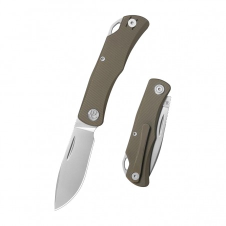 Nóż składany KB by Kubey El Dorado Bronze Titanium, Silver Beadblasted M390 by Derek Shanon (KB469D)
