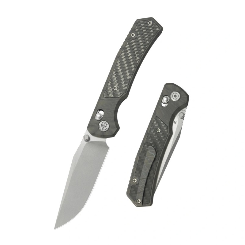 Nóż składany KB Knives Lynx Flame Titanium / Wave Carbon Fiber, Beadblasted M390 by Jonathan Jacobs (KB427B)