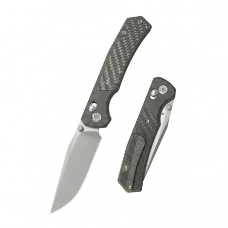 Nóż składany KB Knives Lynx Flame Titanium / Wave Carbon Fiber, Beadblasted M390 by Jonathan Jacobs (KB427B)