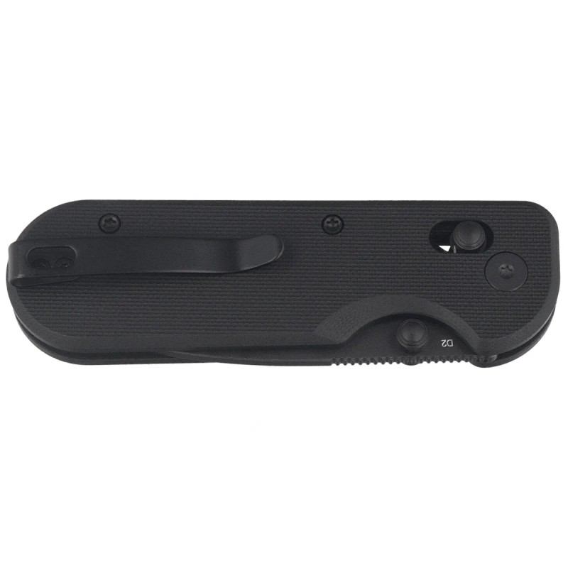 Nóż składany Kubey Bedrock Black G10, Blackwashed D2 (KU505D)