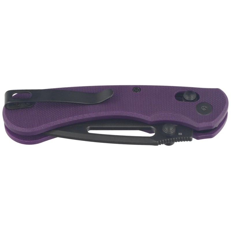Nóż składany Kubey Stalker Purple G10, Blackwashed D2 by Johan Jordaan (KU504D)