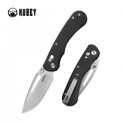 Nóż składany Kubey Stalker Black G10, Satin D2 by Johan Jordaan (KU504A)