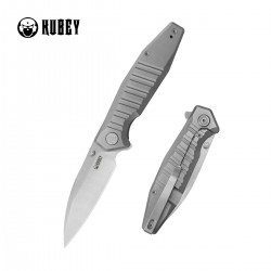 Nóż składany Kubey Whammy Grey Titanium, Satin 14C28N by Keanu Alfaro (KU474A)