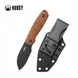 Nóż Kubey Microburst Brown Micarta, Blackwashed 14C28N by K.C. Spiron (KU455D)