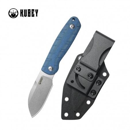 Nóż Kubey Microburst Blue Micarta, Beadblasted 14C28N by K.C. Spiron (KU455A)
