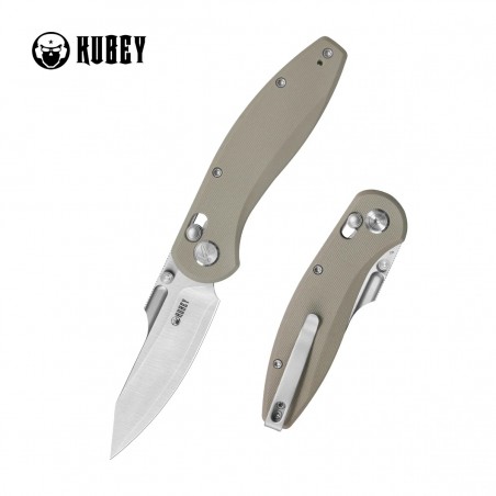 Nóż składany Kubey Minor Tan G10, Satin San Mai M2 by Maksim Epifantsev (KU422B)