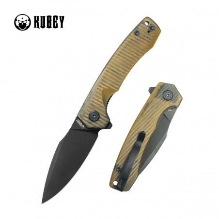 Nóż składany Kubey Calyce Yellow Ultem, Blackwashed 14C28N (KU901Z)