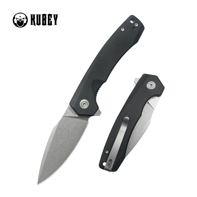 Nóż składany Kubey Calyce Black G10, Beadblasted 14C28N (KU901T)