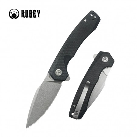 Nóż składany Kubey Calyce Black G10, Beadblasted 14C28N (KU901T)