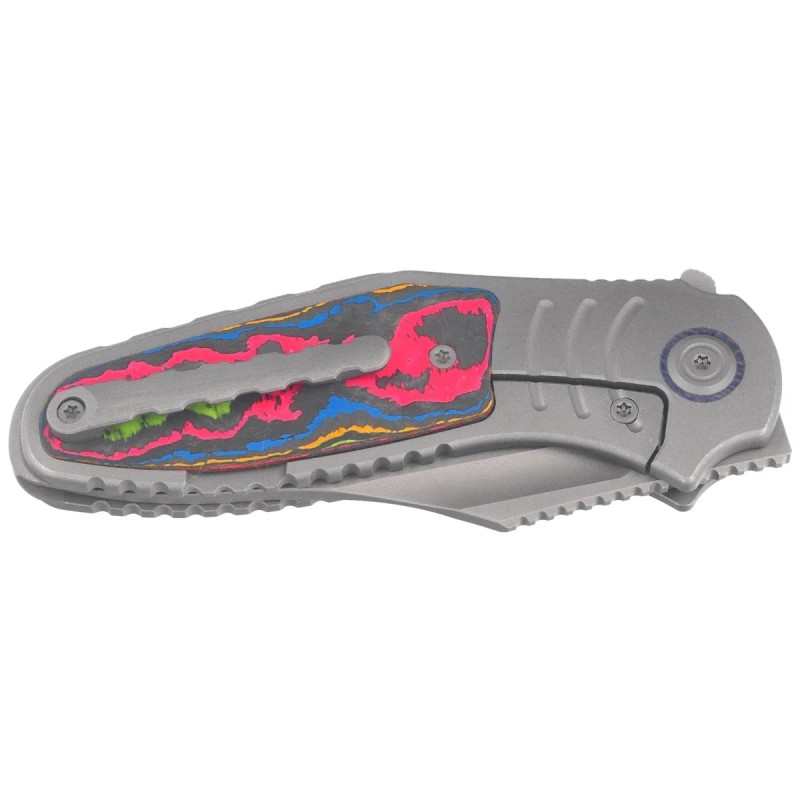 Nóż składany Kubey KB Knives Stroller Gray Titanium/Damtanium CamoCarbon, Darkwashed CPM 20CV by Utilizator (KB384B)