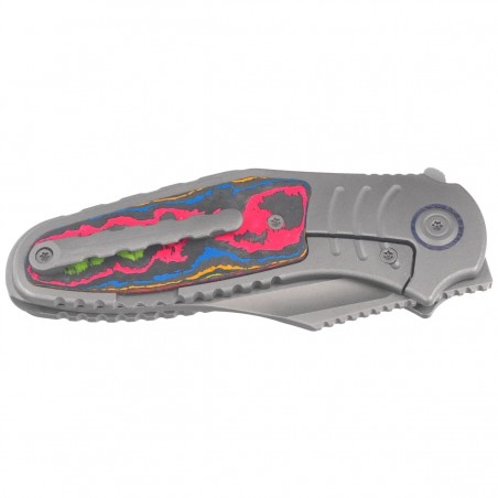 Nóż składany Kubey KB Knives Stroller Gray Titanium/Damtanium CamoCarbon, Darkwashed CPM 20CV by Utilizator (KB384B)