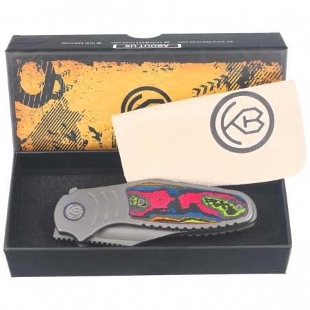 Nóż składany Kubey KB Knives Stroller Gray Titanium/Damtanium CamoCarbon, Darkwashed CPM 20CV by Utilizator (KB384B)