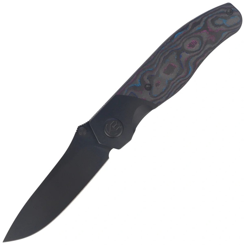 Nóż składany KB Kubey Velvet Snake Black DLC Titanium / Damtanium Camo Carbon, Black DLC M390 by Bastard Knives (KB266D)
