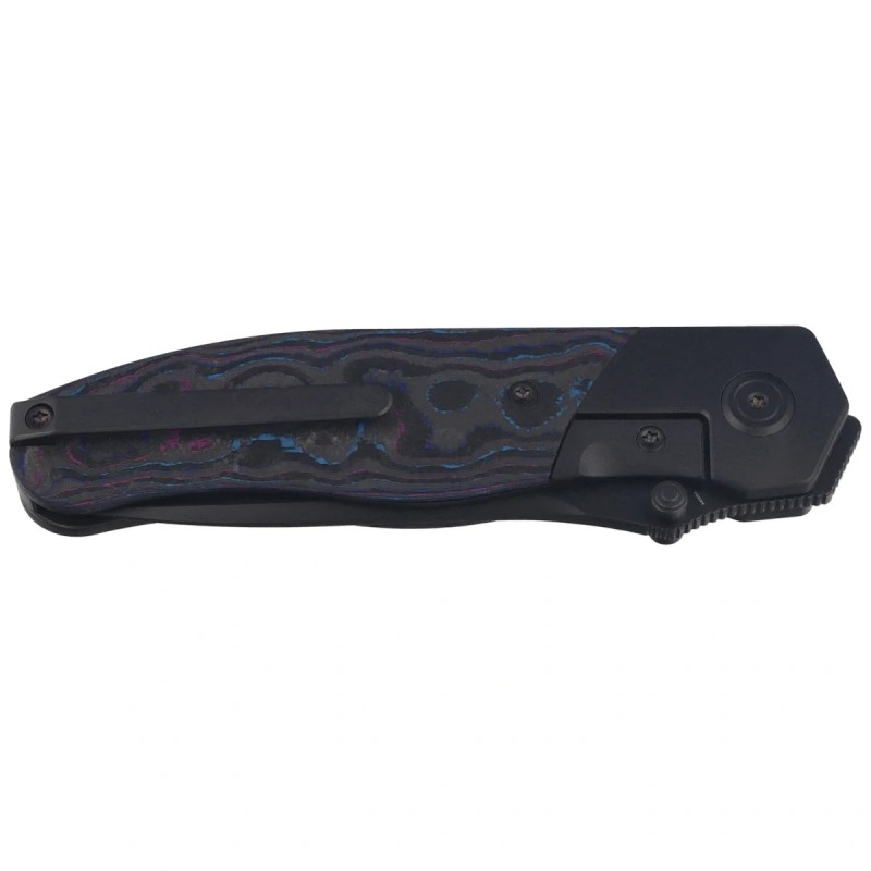 Nóż składany KB Kubey Velvet Snake Black DLC Titanium / Damtanium Camo Carbon, Black DLC M390 by Bastard Knives (KB266D)