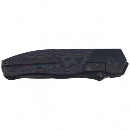 Nóż składany KB Kubey Velvet Snake Black DLC Titanium / Damtanium Camo Carbon, Black DLC M390 by Bastard Knives (KB266D)