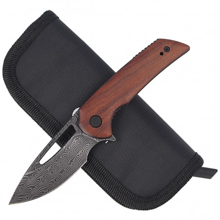 Nóż składany CIVIVI Odium Cuibourtia Wood, Black Damascus by Ferrum Forge Knife Works (C2010DS-1)