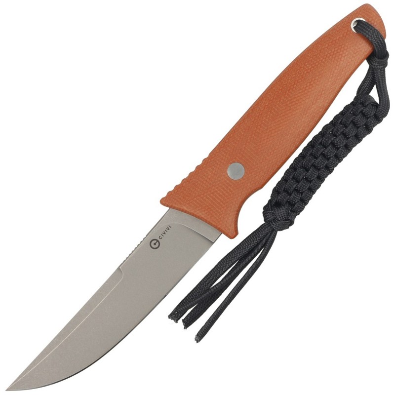 Nóż Civivi Tamashii Brown Canvas Micarta, Gray Stonewashed D2 by Bob Terzuola (C19046-5)