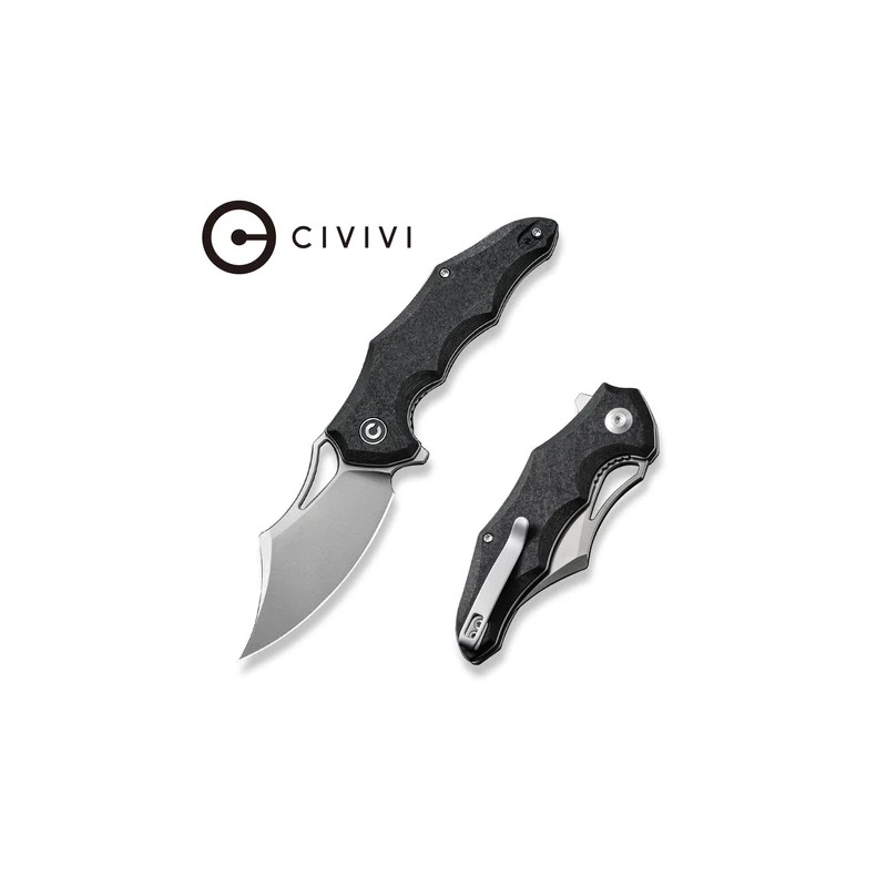 Nóż składany CIVIVI Chiro Black Shredded G10, Satin 14C28N (C23046-3)