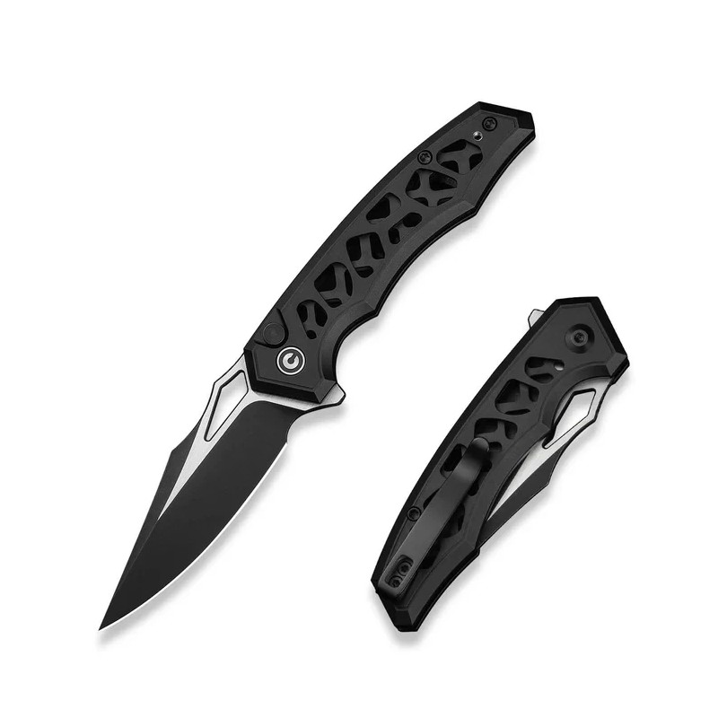 Nóż składany Civivi Anaaki Black Aluminium, Black Stonewashed/Satin Nitro-V (C24039-1)