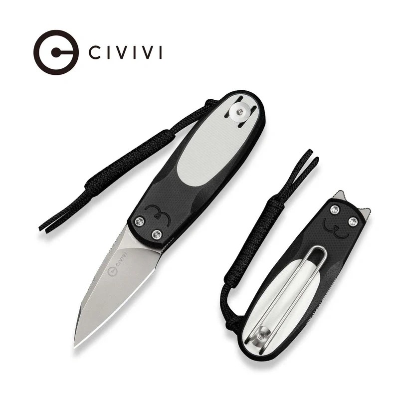Nóż składany Civivi Purr Black-White G10, Stonewashed Nitro-V by Ostap Hel (C25054-2)