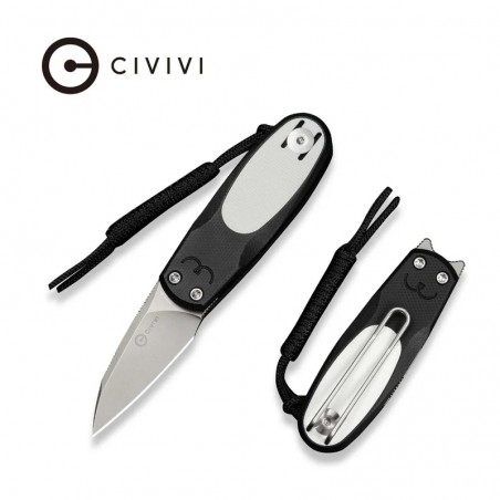Nóż składany Civivi Purr Black-White G10, Stonewashed Nitro-V by Ostap Hel (C25054-2)