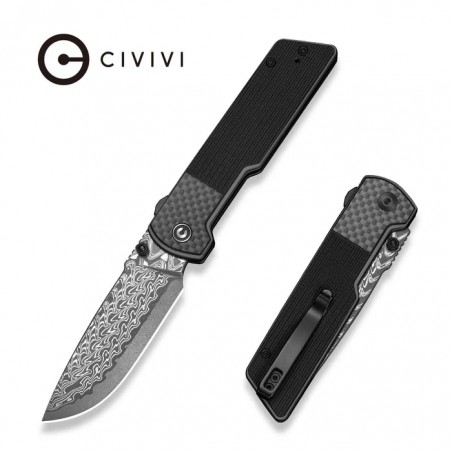 Nóż składany Civivi Zygon Gray G10 / Carbon Fiber, Damascus (C25035B-DS1)