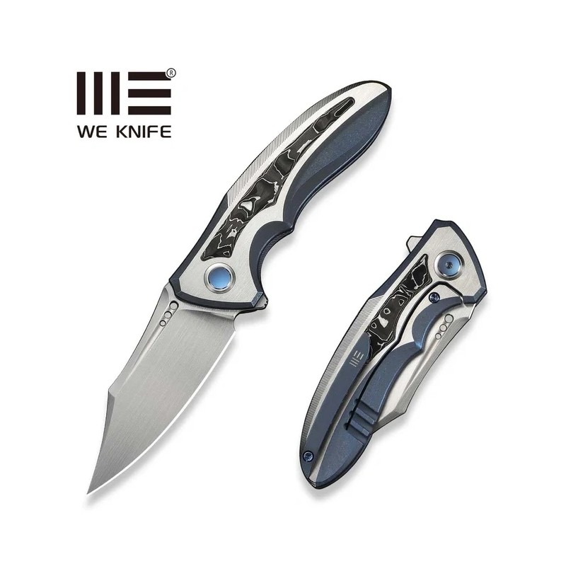 Nóż składany WeKnife Varg Blue-Gray Titanium / Aluminum Foil Carbon Fiber, Hand Rubbed Satin MagnaCut (WE25074-4)