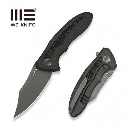 Nóż składany WeKnife Varg Tiger Stripe Pattern Flamed Titanium Titanium / Rose Carbon Fiber, Gray Stonewashed MagnaCut (WE25074-