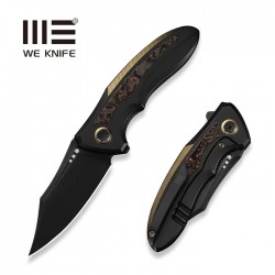 Nóż składany WeKnife Varg Black-Golden Titanium / Copper Foil Carbon Fiber, Black Stonewashed MagnaCut (WE25074-1)