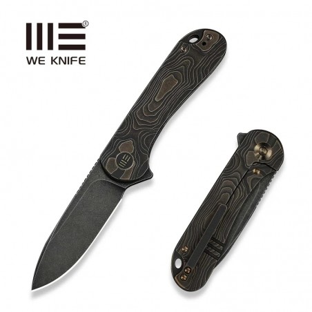 Nóż składany WeKnife Elementum Flipper Bronze / Black Titanium, Black Stonewashed MagnaCut (WE18062X-3)