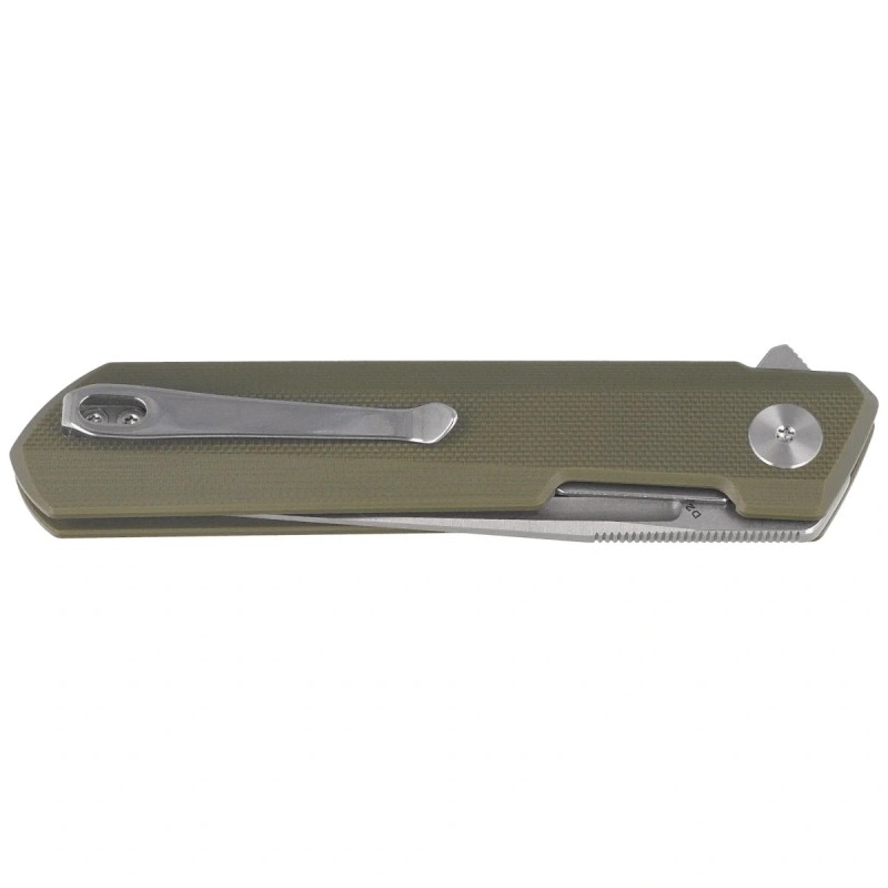 Nóż składany Bestechman Dundee OD Green G10, Stonewashed  / Satin D2 by Ostap Hel (BMK01B)