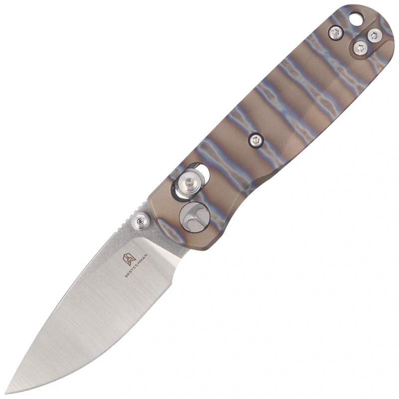 Nóż składany Bestechman Sprite Flamed Titanium, Stonewashed/Satin M390 (BMK21C)