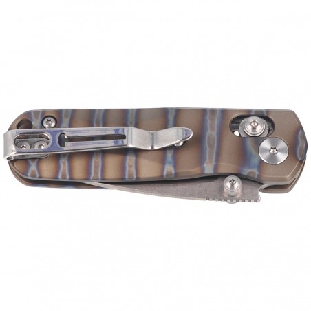 Nóż składany Bestechman Sprite Flamed Titanium, Stonewashed/Satin M390 (BMK21C)