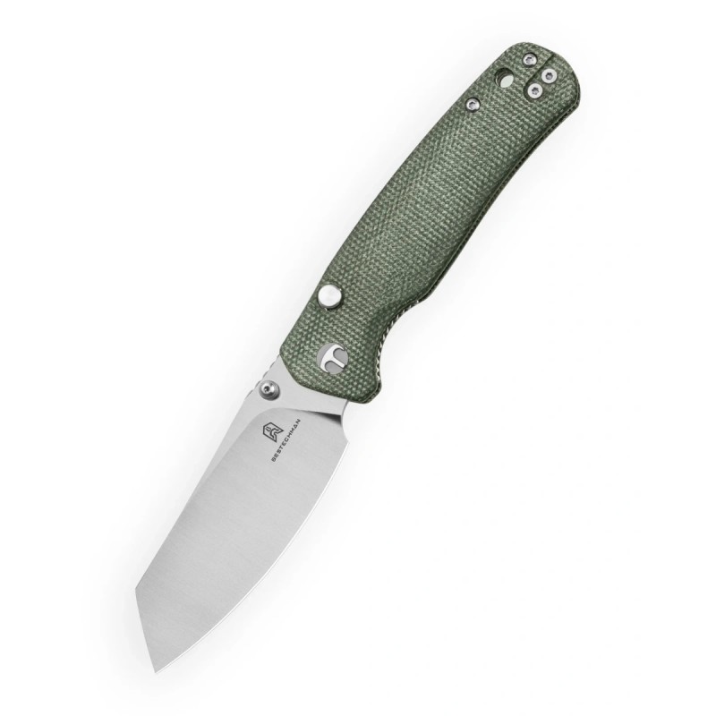 Nóż składany Bestechman Cicada's Wing-TL Green Canvas Micarta, Satin 10Cr15MoV (BMK24-M-2)