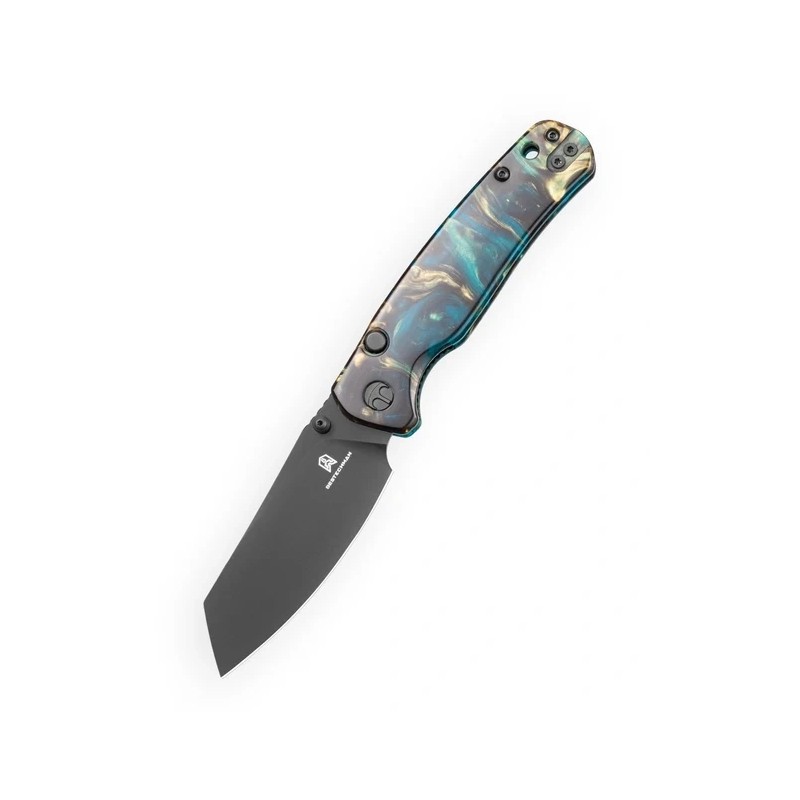 Nóż składany Bestechman Cicada's Wing-TL Clear Blue Resin, Black PVD 10Cr15MoV (BMK24-R-3)