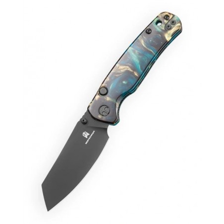 Nóż składany Bestechman Cicada's Wing-TL Clear Blue Resin, Black PVD 10Cr15MoV (BMK24-R-3)